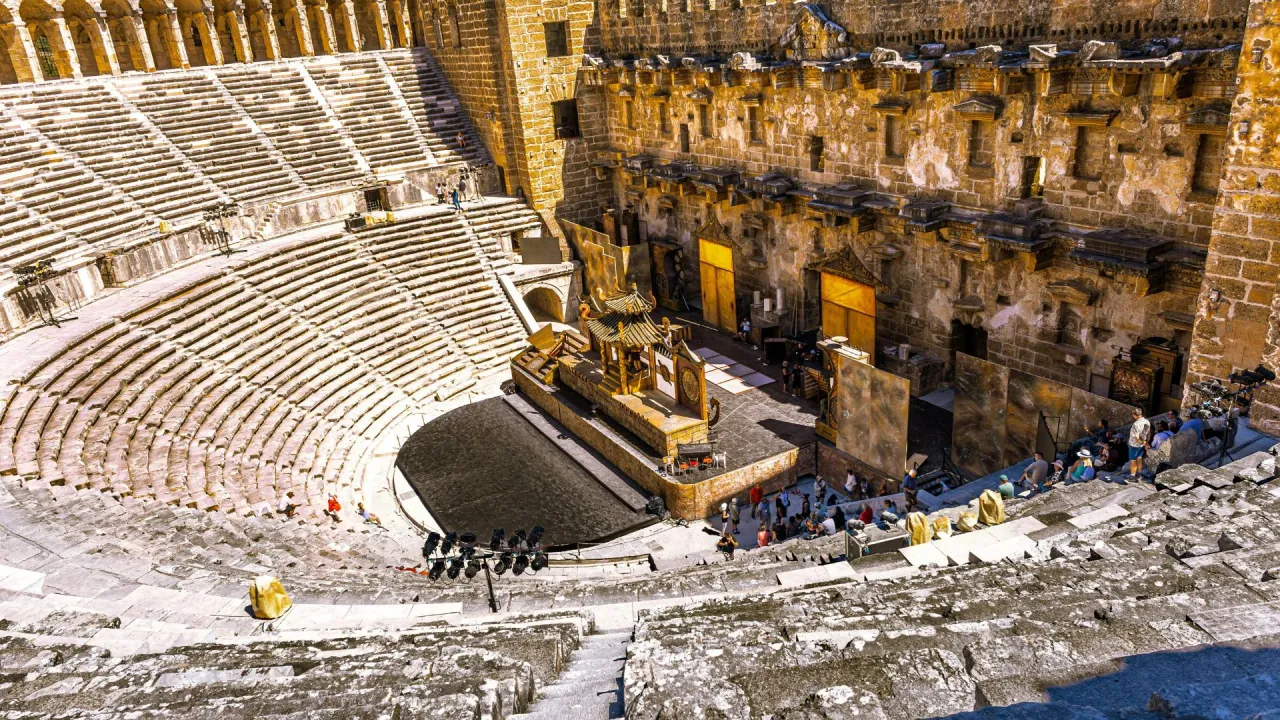 Ancient Roman theatre near Antalya visited during Antalya Cappadocia tour