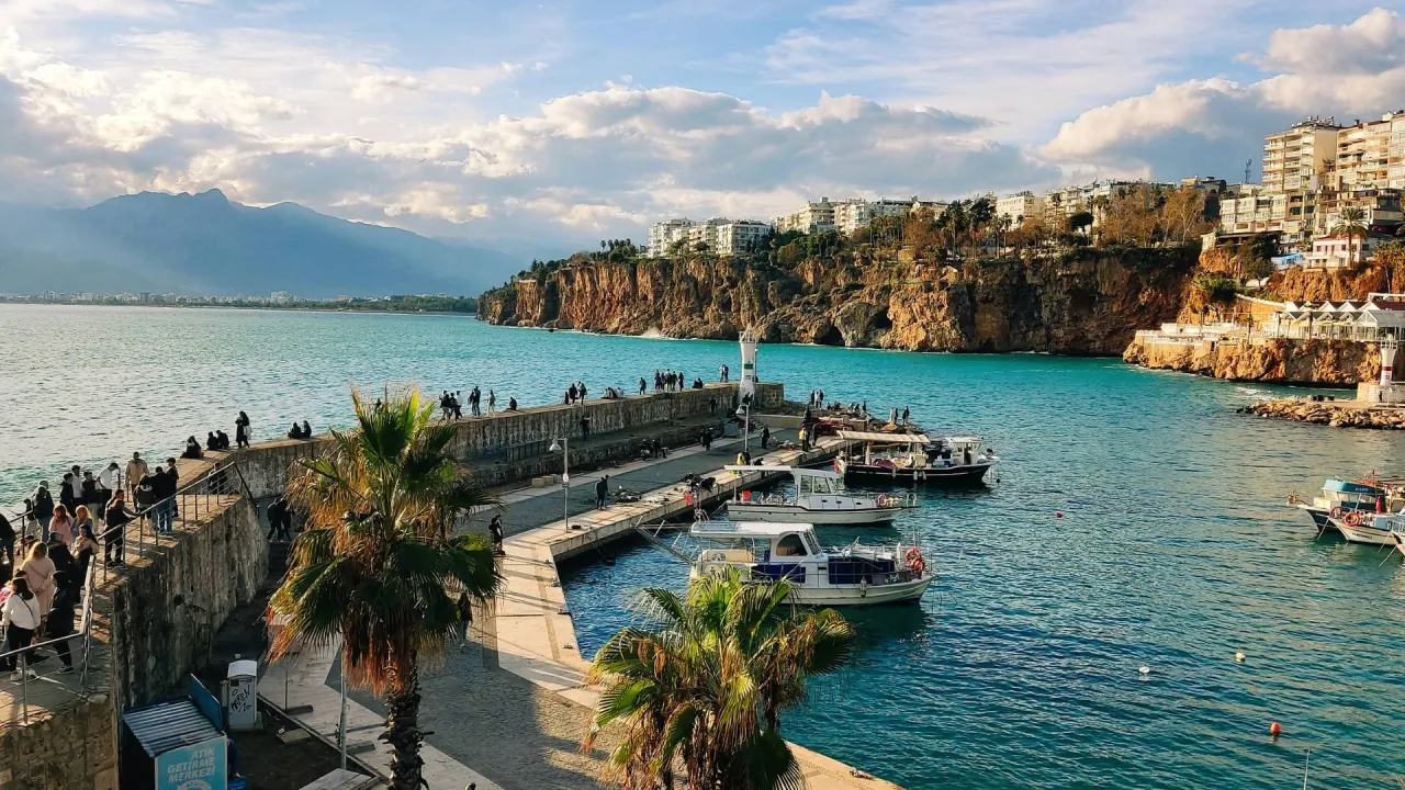 Antalya old harbour and Mediterranean coast during Turkey small group tour